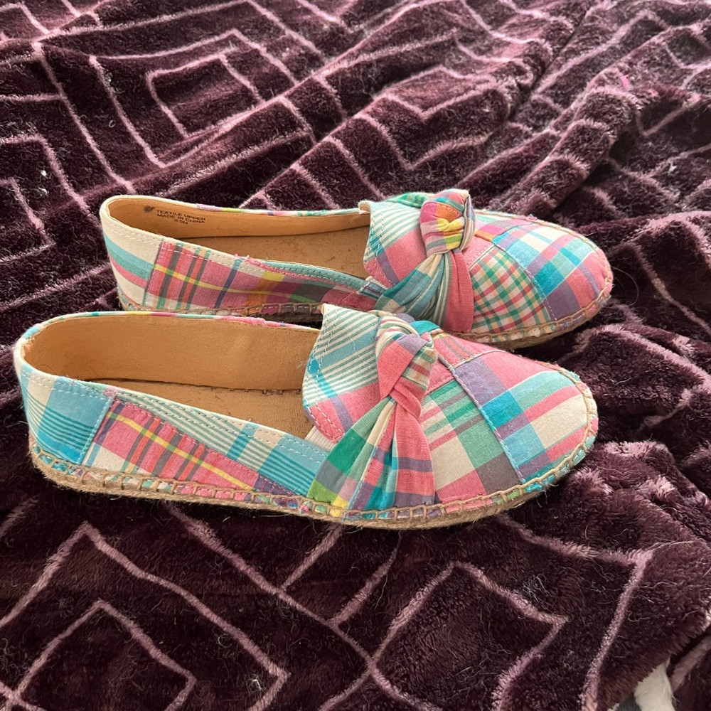 Talbots Multicolor Plaid Espadrilles